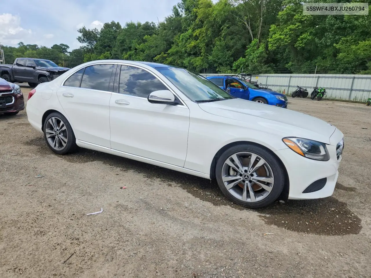 2018 Mercedes-Benz C 300 VIN: 55SWF4JBXJU260794 Lot: 61430616