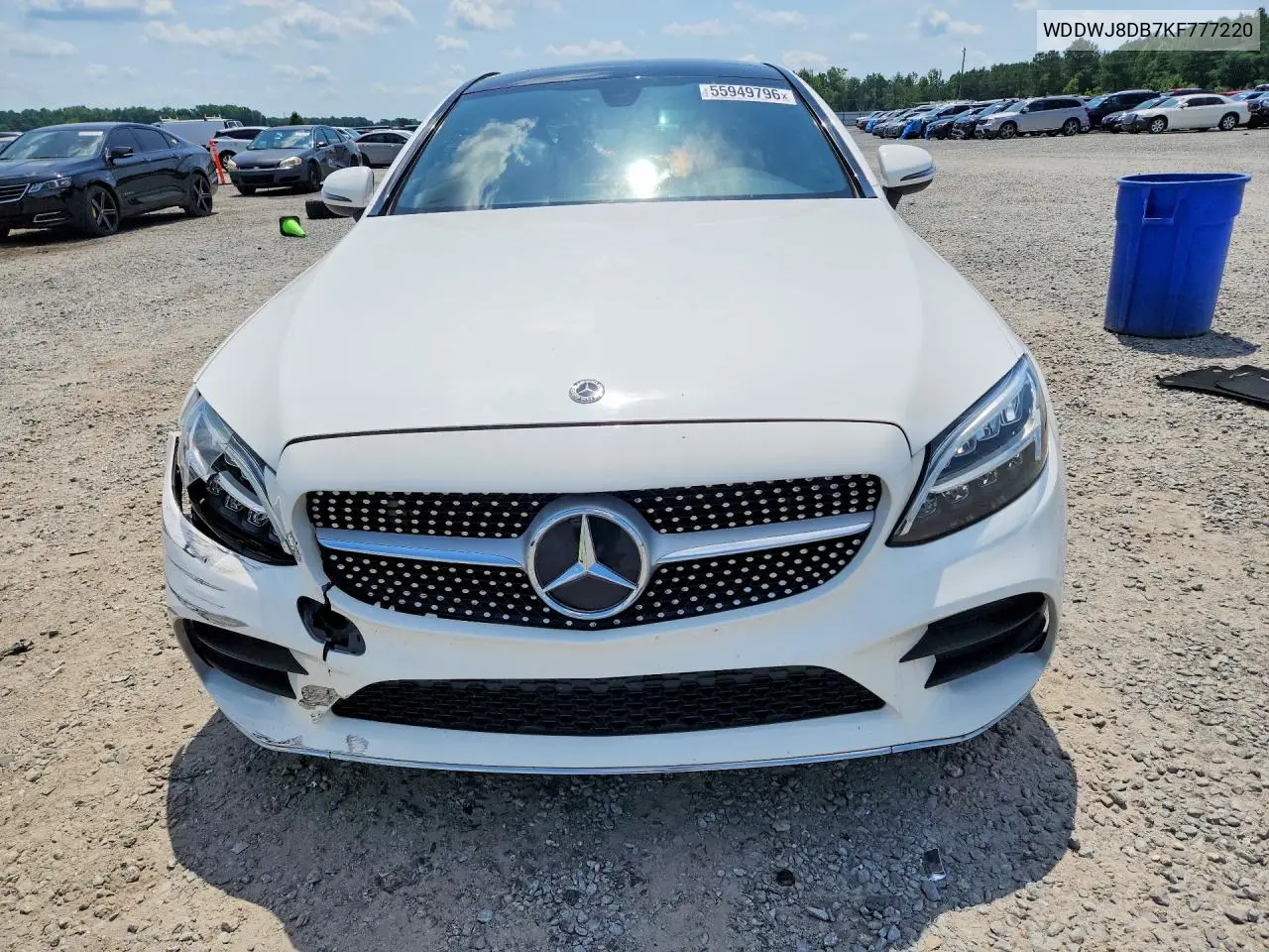 2019 Mercedes-Benz C 300 VIN: WDDWJ8DB7KF777220 Lot: 55949796