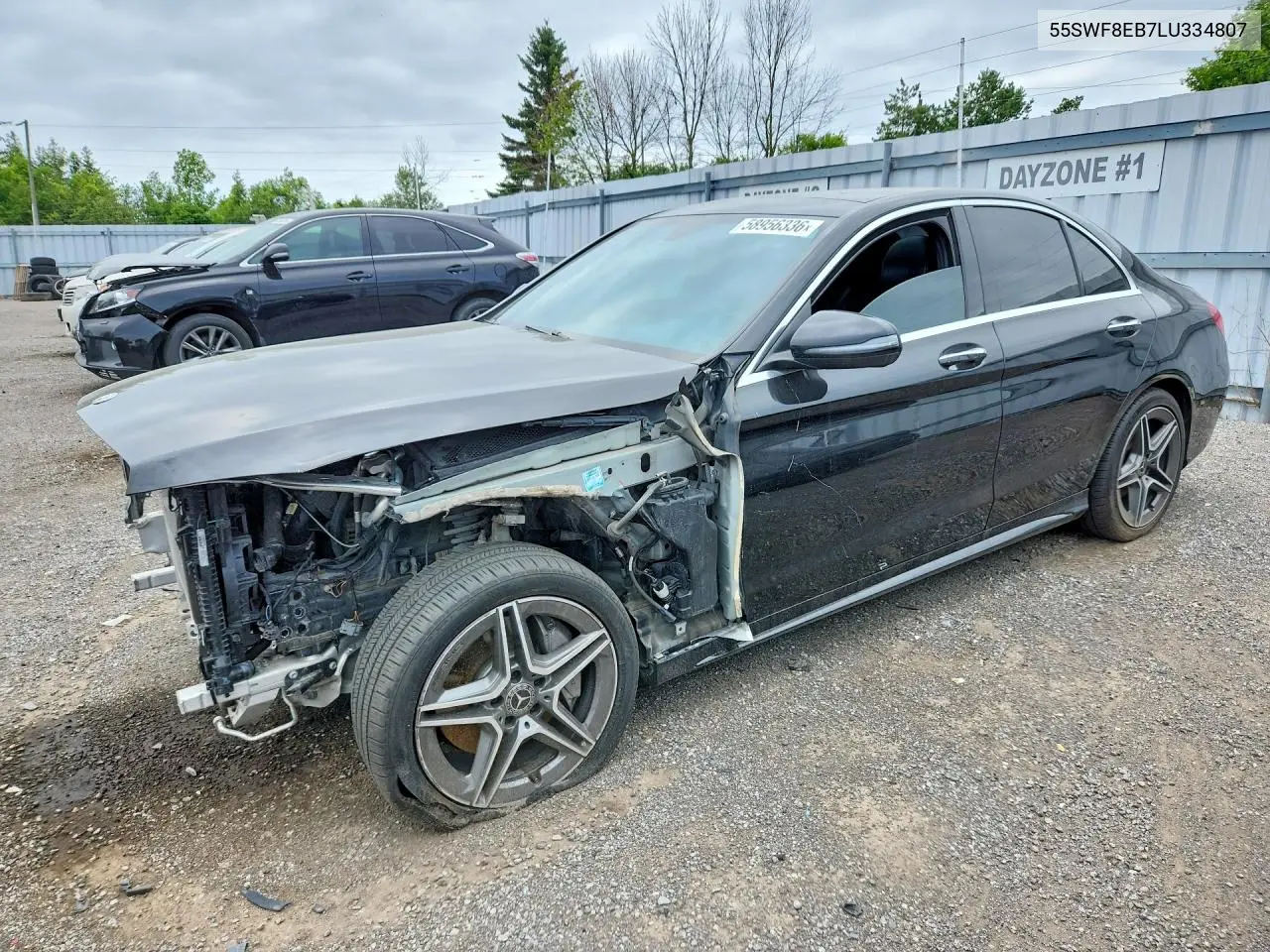 2020 Mercedes-Benz C 300 4Matic VIN: 55SWF8EB7LU334807 Lot: 58956336