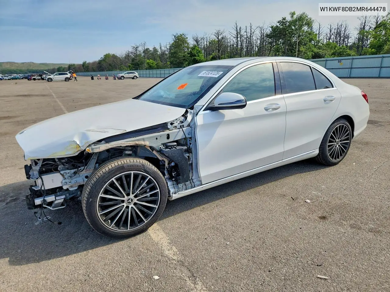 2021 Mercedes-Benz C 300 VIN: W1KWF8DB2MR644478 Lot: 61524126