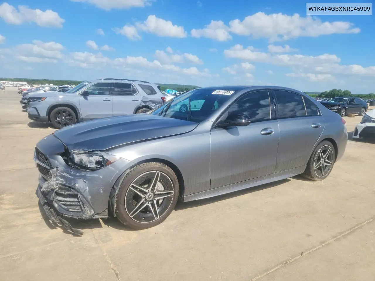 2022 Mercedes-Benz C 300 VIN: W1KAF4GBXNR045909 Lot: 56796976