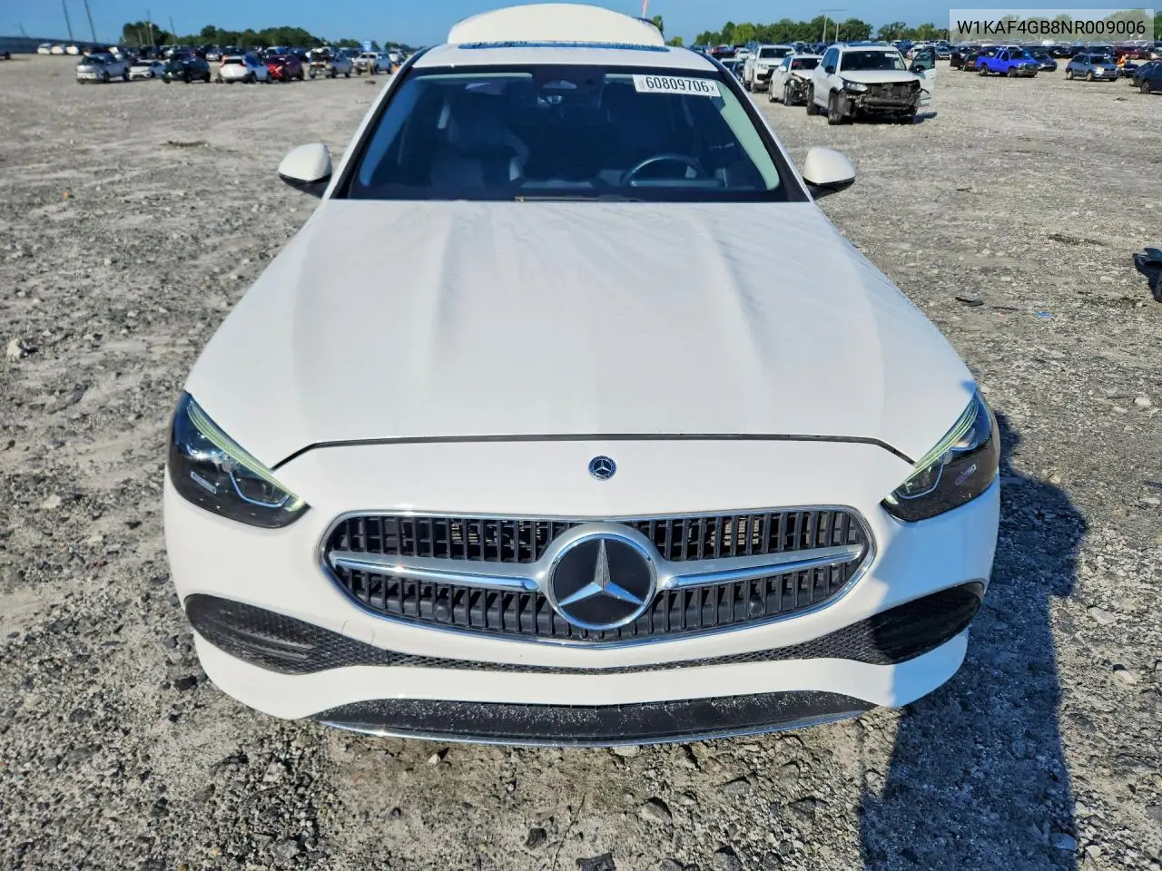 2022 Mercedes-Benz C 300 VIN: W1KAF4GB8NR009006 Lot: 60809706