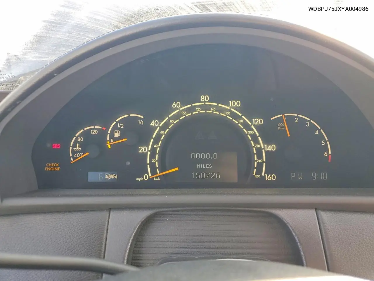 2000 Mercedes-Benz Cl 500 VIN: WDBPJ75JXYA004986 Lot: 49302056