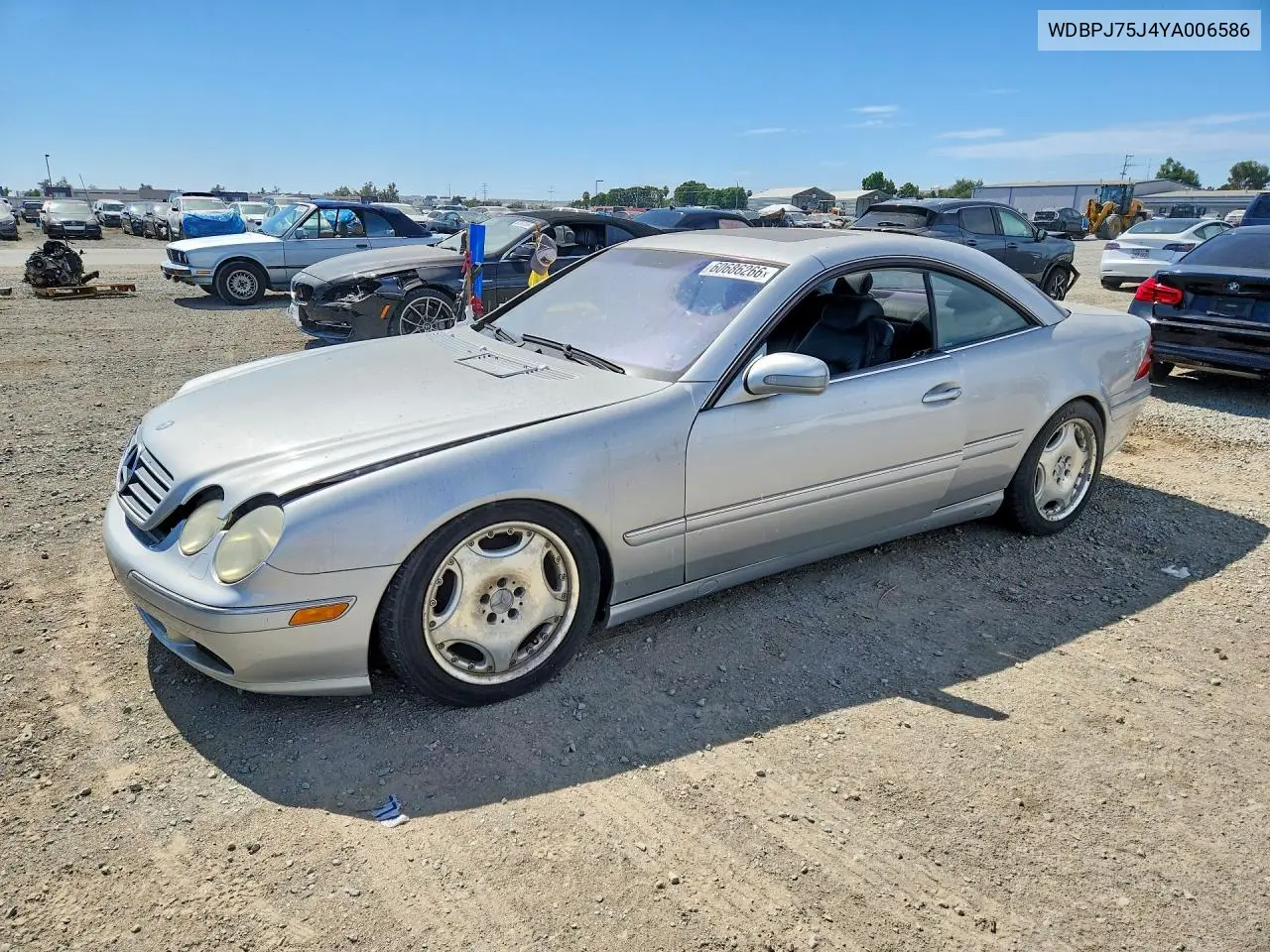 2000 Mercedes-Benz Cl 500 VIN: WDBPJ75J4YA006586 Lot: 60686266