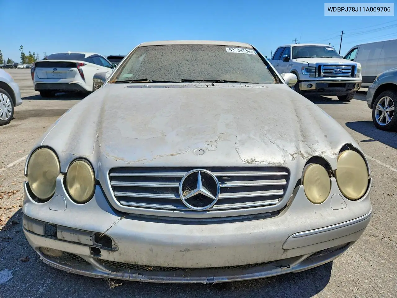 2001 Mercedes-Benz Cl 600 VIN: WDBPJ78J11A009706 Lot: 59739736