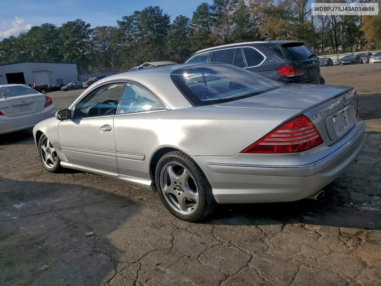2003 Mercedes-Benz Cl 500 VIN: WDBPJ75J43A034686 Lot: 94254065