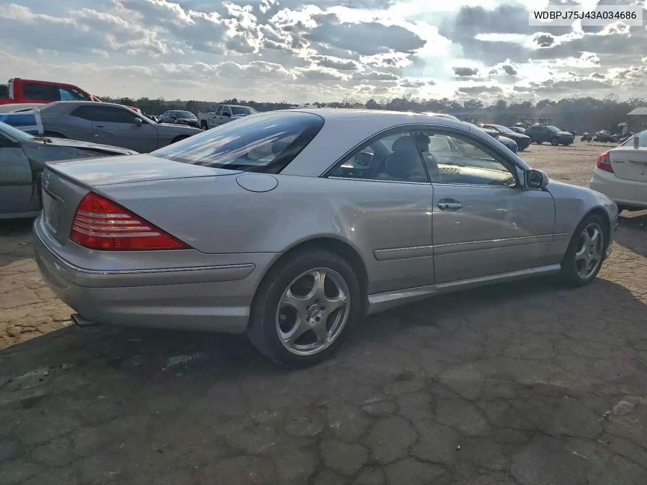 2003 Mercedes-Benz Cl 500 VIN: WDBPJ75J43A034686 Lot: 94254065