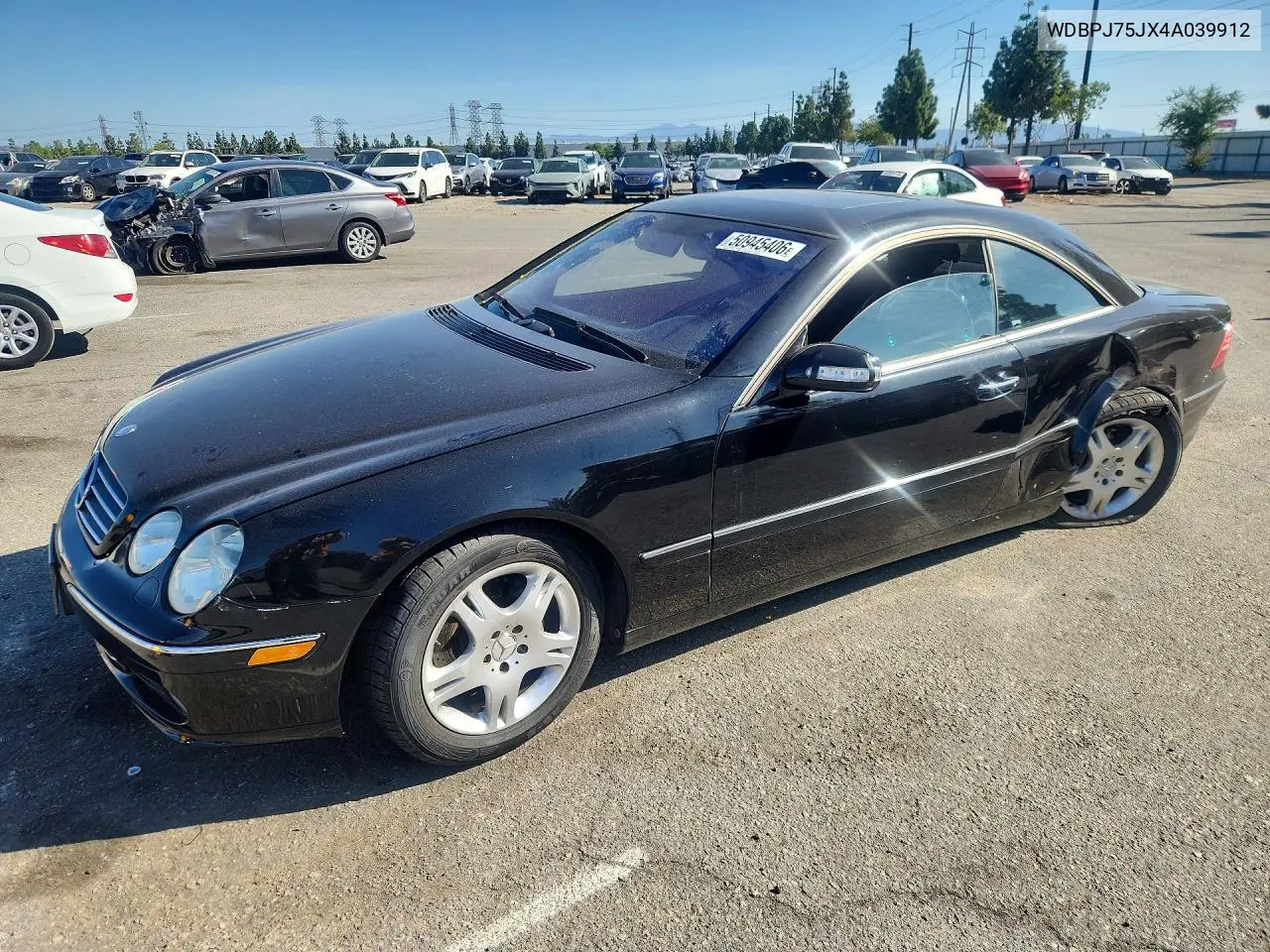 2004 Mercedes-Benz Cl 500 VIN: WDBPJ75JX4A039912 Lot: 50945406