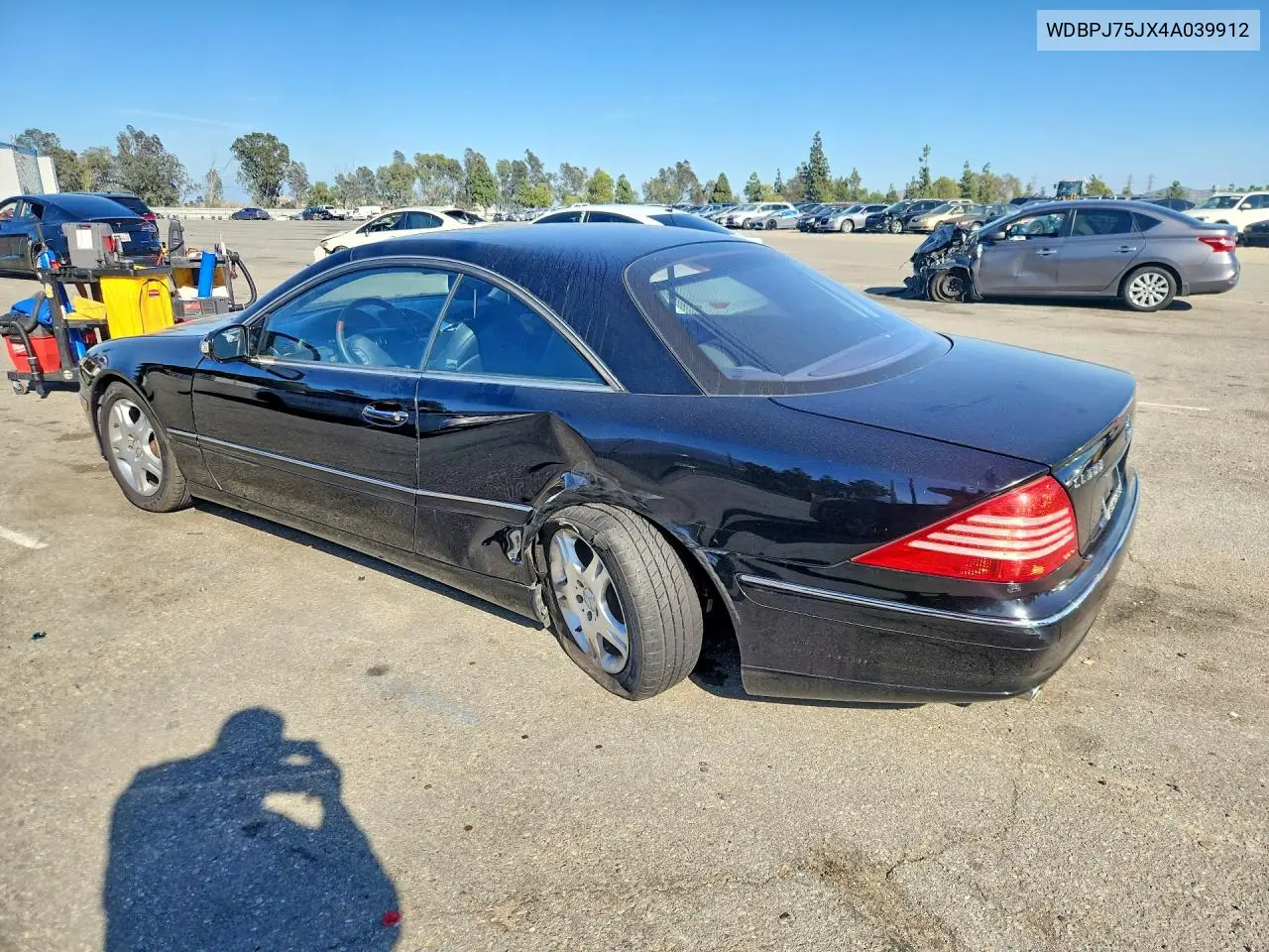 2004 Mercedes-Benz Cl 500 VIN: WDBPJ75JX4A039912 Lot: 50945406