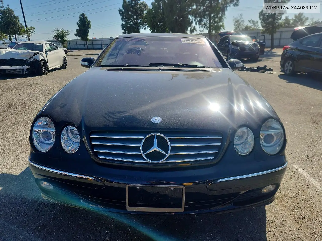 2004 Mercedes-Benz Cl 500 VIN: WDBPJ75JX4A039912 Lot: 50945406