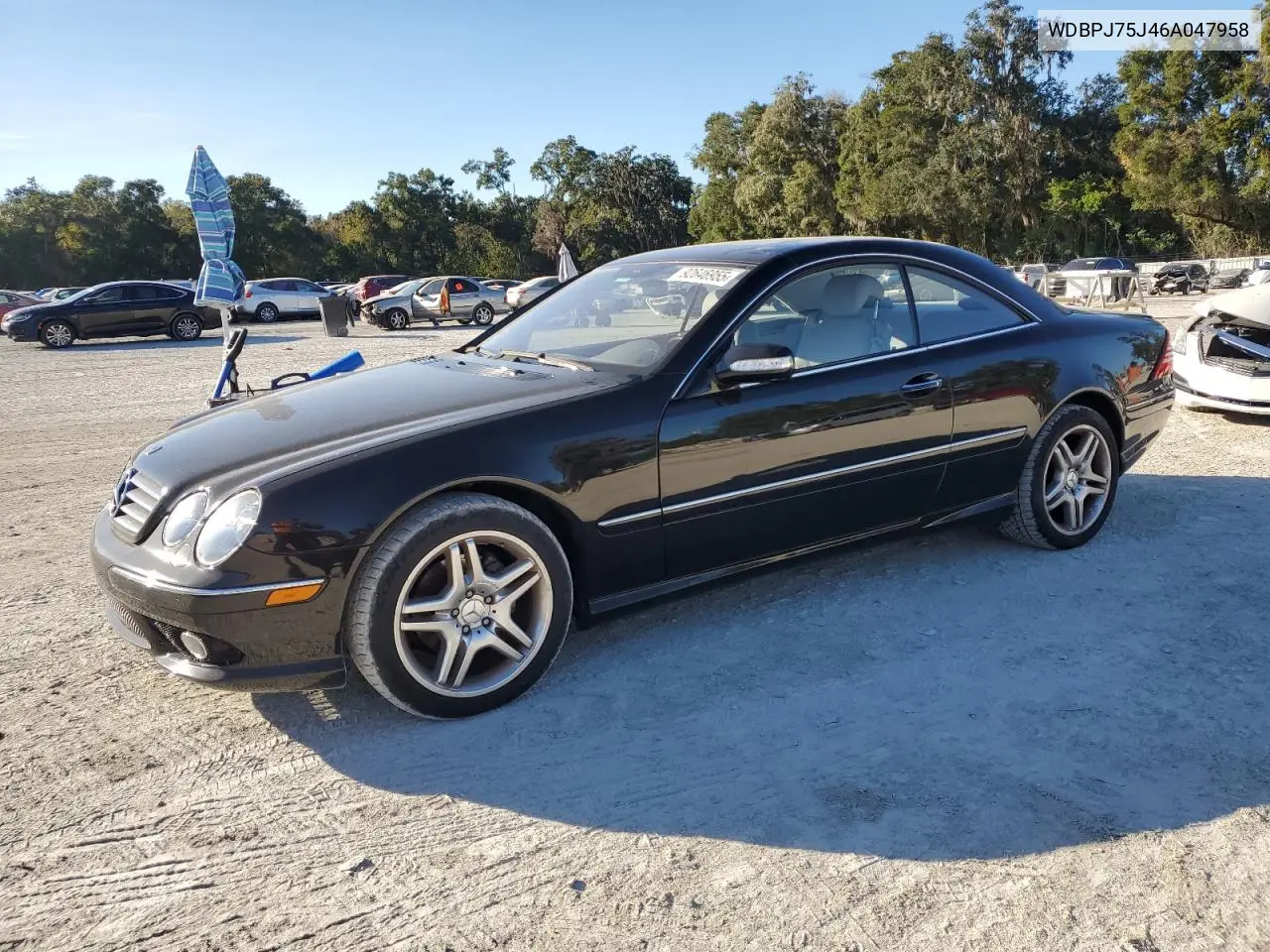 2006 Mercedes Benz Cl 500 VIN: WDBPJ75J46A047958 Lot: 92646955