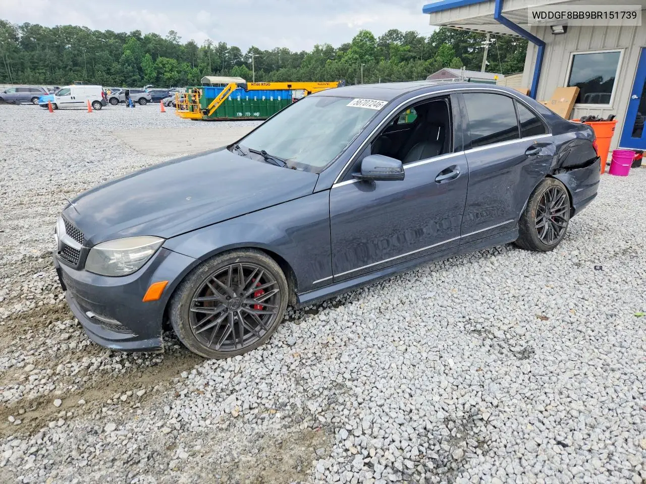 2011 Mercedes-Benz Cl-Class C VIN: WDDGF8BB9BR151739 Lot: 56707246