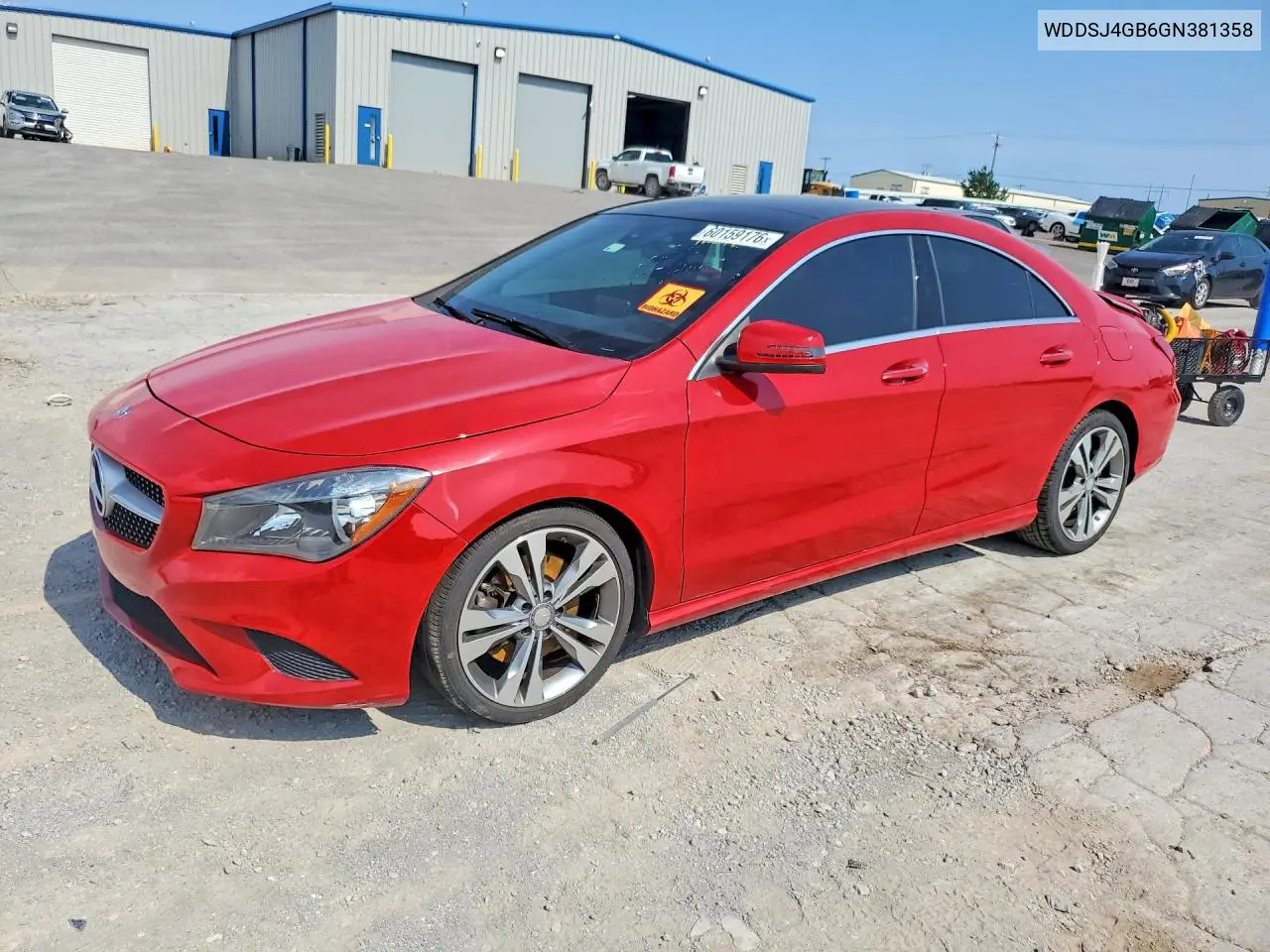 2016 Mercedes-Benz Cla 250 4Matic VIN: WDDSJ4GB6GN381358 Lot: 60159176