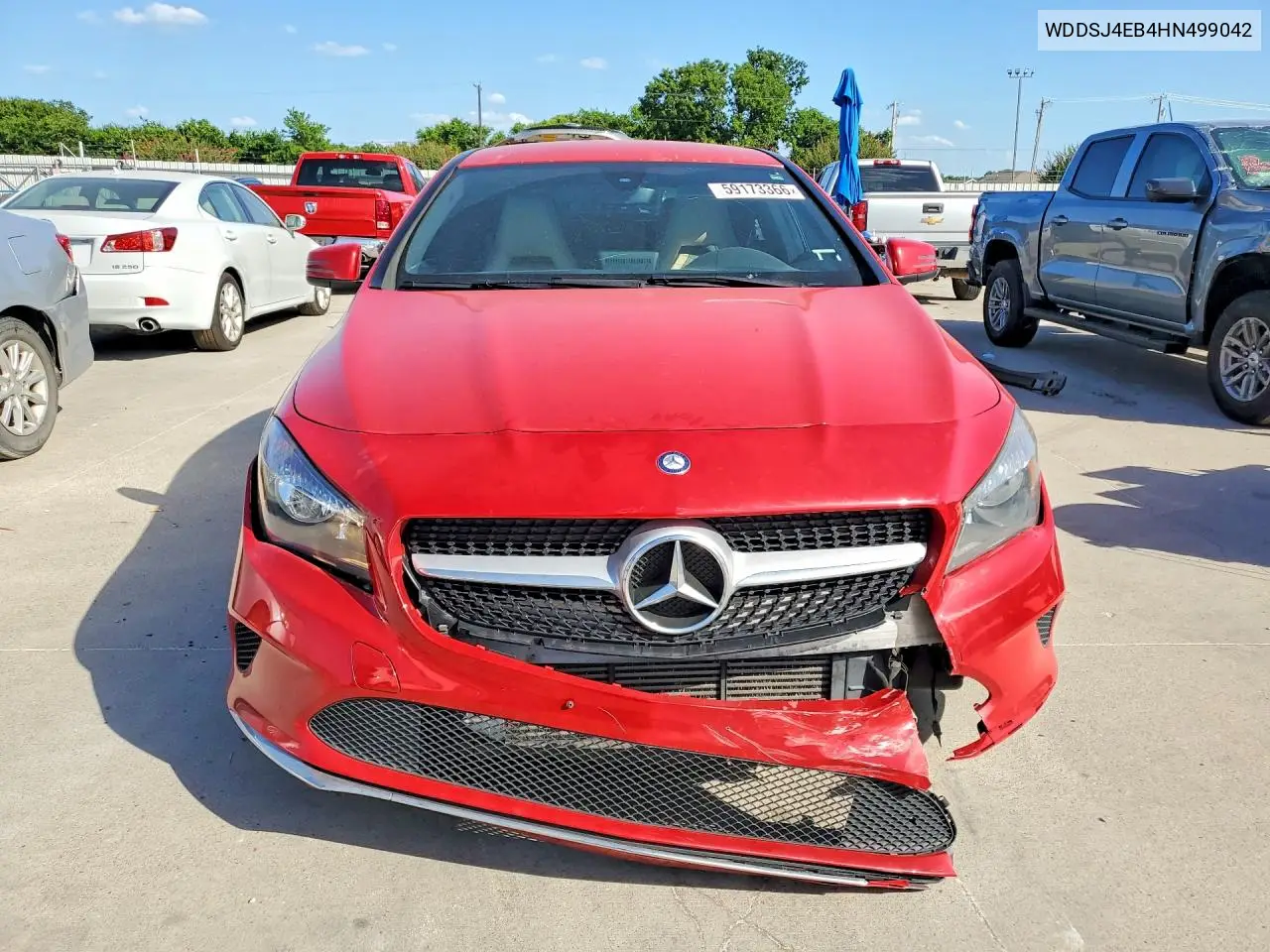 2017 Mercedes-Benz Cla 250 VIN: WDDSJ4EB4HN499042 Lot: 59173366