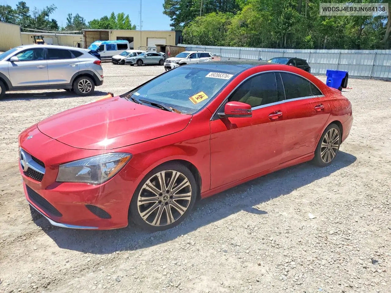 2018 Mercedes-Benz Cla 250 VIN: WDDSJ4EB3JN684138 Lot: 59286376