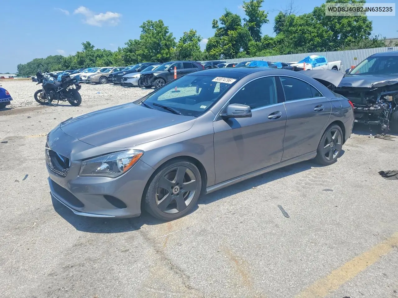 2018 Mercedes-Benz Cla 250 4Matic VIN: WDDSJ4GB2JN635235 Lot: 60874796