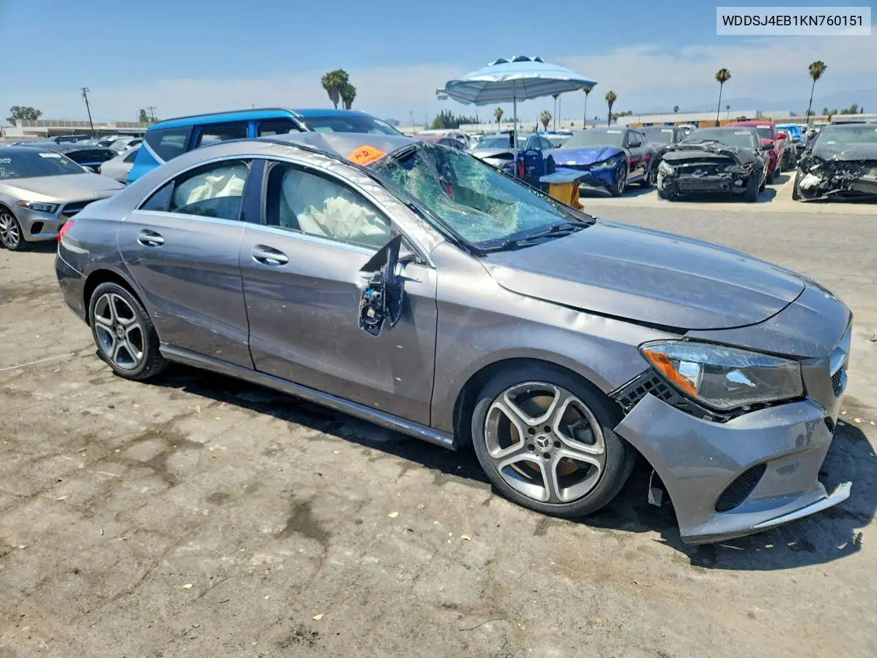 2019 Mercedes-Benz Cla 250 VIN: WDDSJ4EB1KN760151 Lot: 55601246