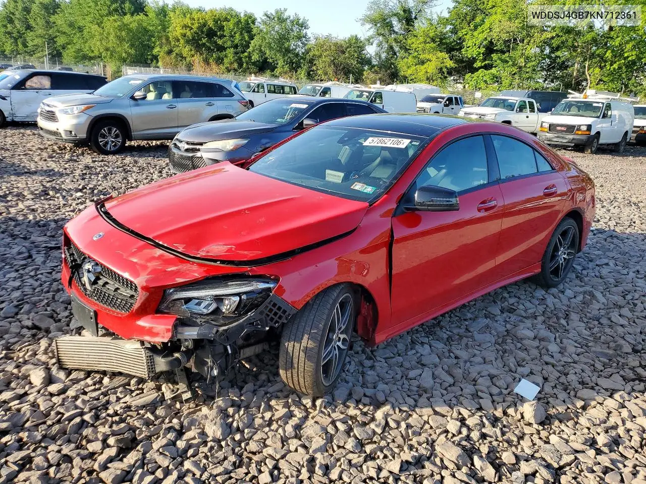 2019 Mercedes-Benz Cla 250 4Matic VIN: WDDSJ4GB7KN712361 Lot: 57862106
