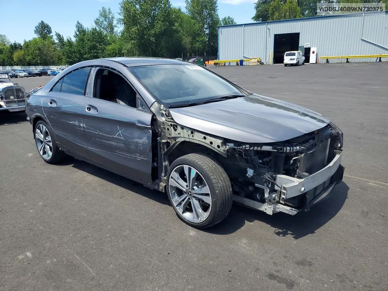 2019 Mercedes-Benz Cla 250 4Matic VIN: WDDSJ4GB9KN730375 Lot: 59855036