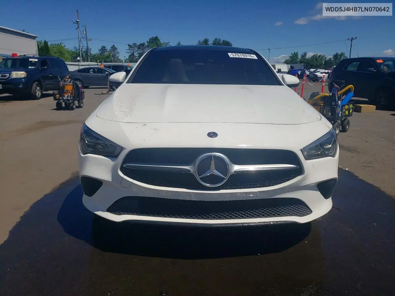 2020 Mercedes-Benz Cla 250 4Matic VIN: WDD5J4HB7LN070642 Lot: 57078916