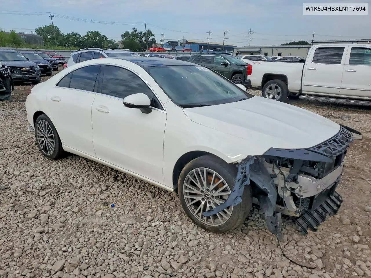2020 Mercedes-Benz Cla 250 4Matic VIN: W1K5J4HBXLN117694 Lot: 60456816