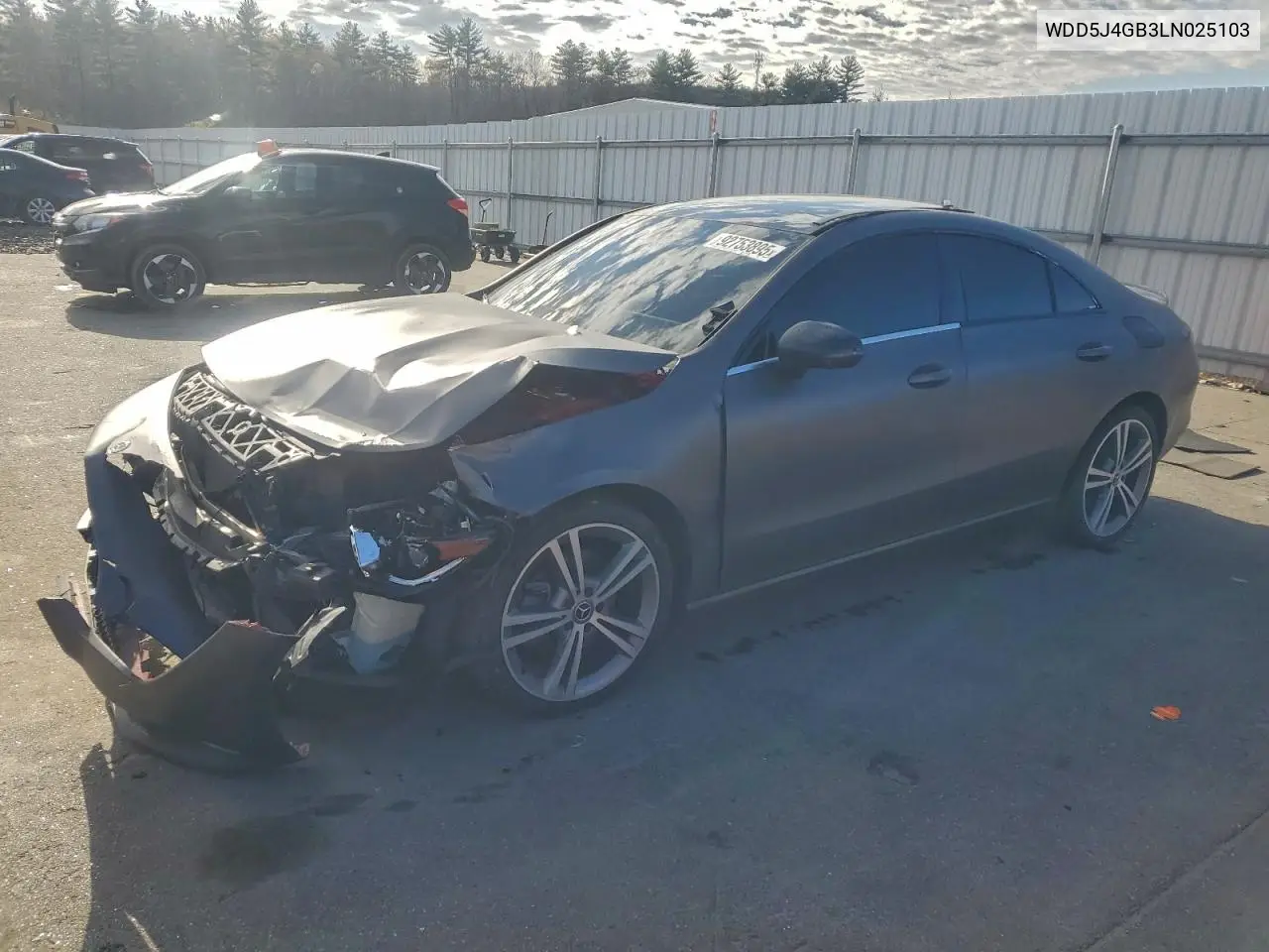 WDD5J4GB3LN025103 2020 Mercedes-Benz Cla 250