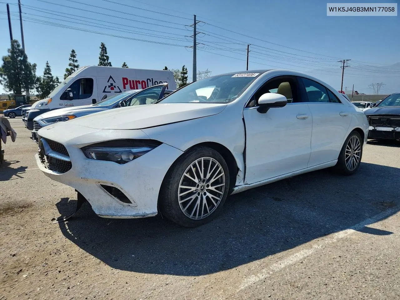2021 Mercedes-Benz Cla 250 VIN: W1K5J4GB3MN177058 Lot: 53127406