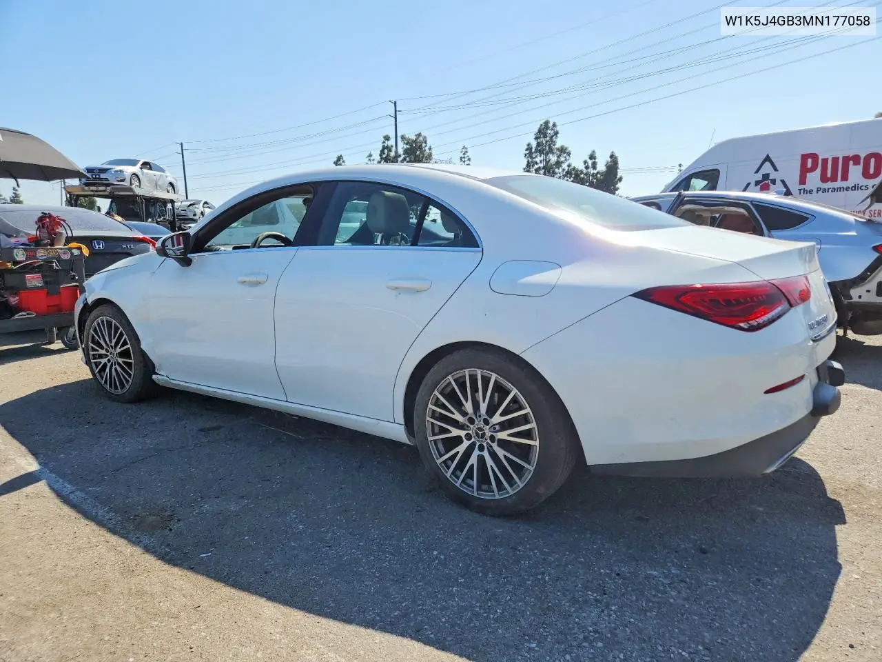 2021 Mercedes-Benz Cla 250 VIN: W1K5J4GB3MN177058 Lot: 53127406