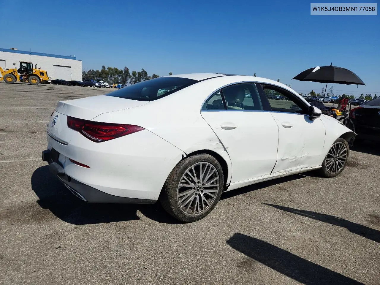 2021 Mercedes-Benz Cla 250 VIN: W1K5J4GB3MN177058 Lot: 53127406