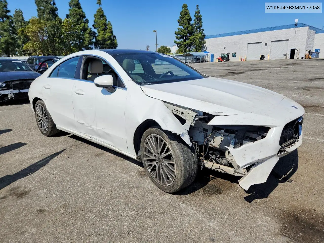 2021 Mercedes-Benz Cla 250 VIN: W1K5J4GB3MN177058 Lot: 53127406