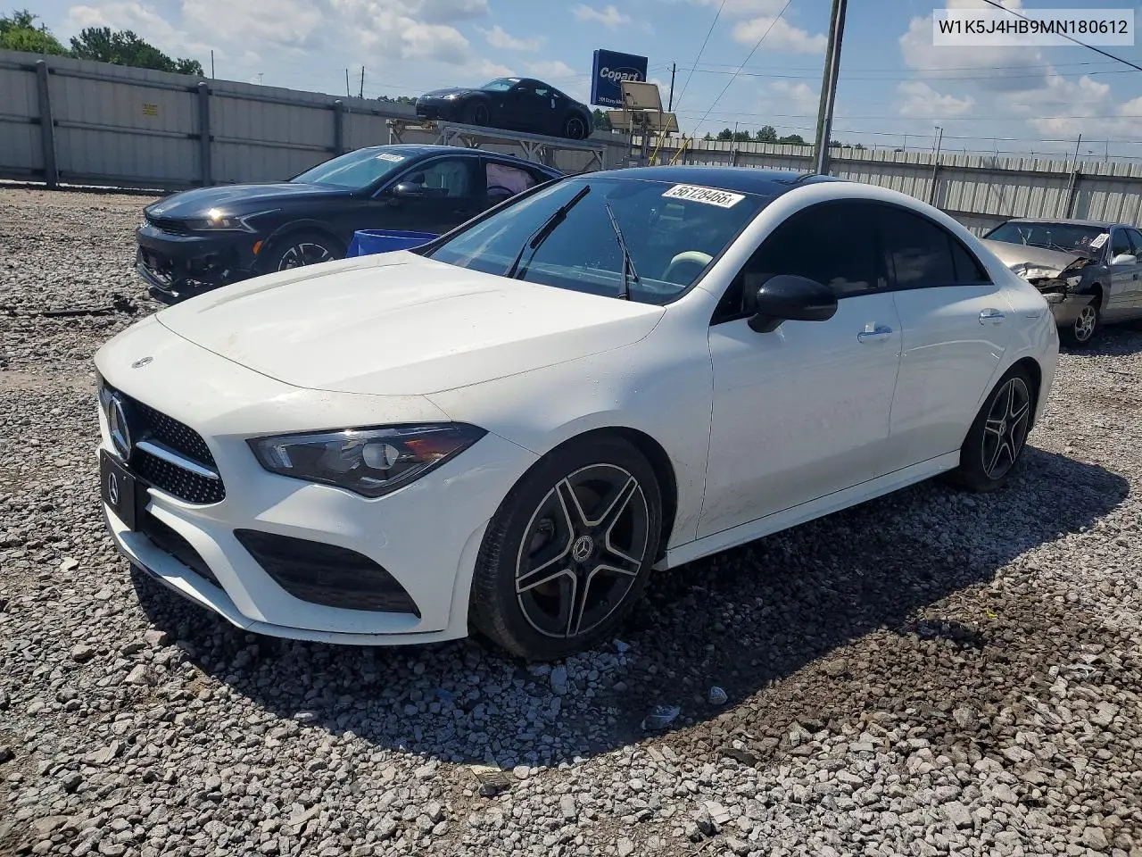 2021 Mercedes-Benz Cla 250 VIN: W1K5J4HB9MN180612 Lot: 56128466