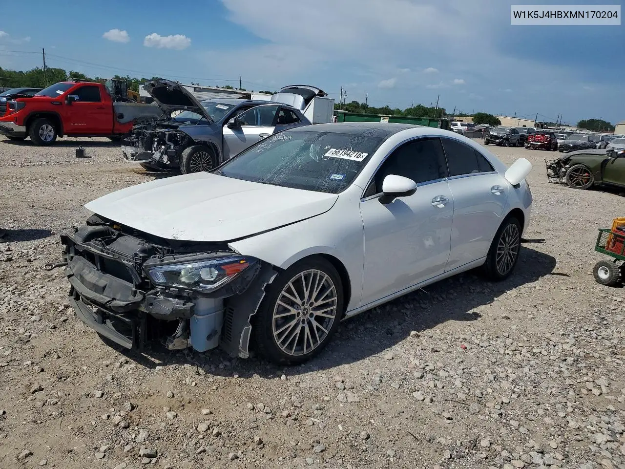 2021 Mercedes-Benz Cla 250 4Matic VIN: W1K5J4HBXMN170204 Lot: 56194216