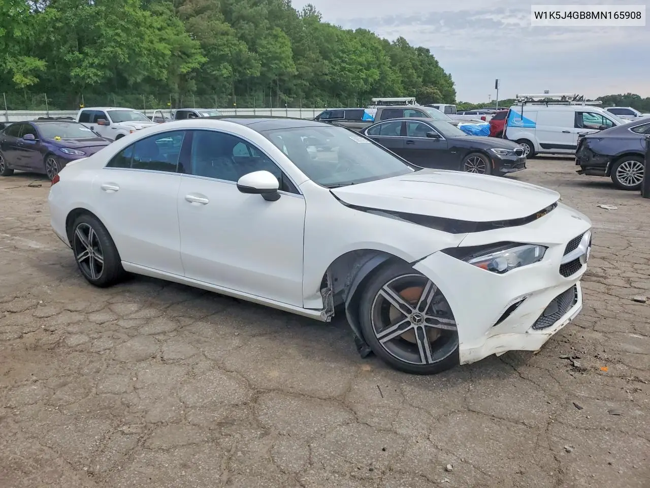 2021 Mercedes-Benz Cla 250 VIN: W1K5J4GB8MN165908 Lot: 56853386