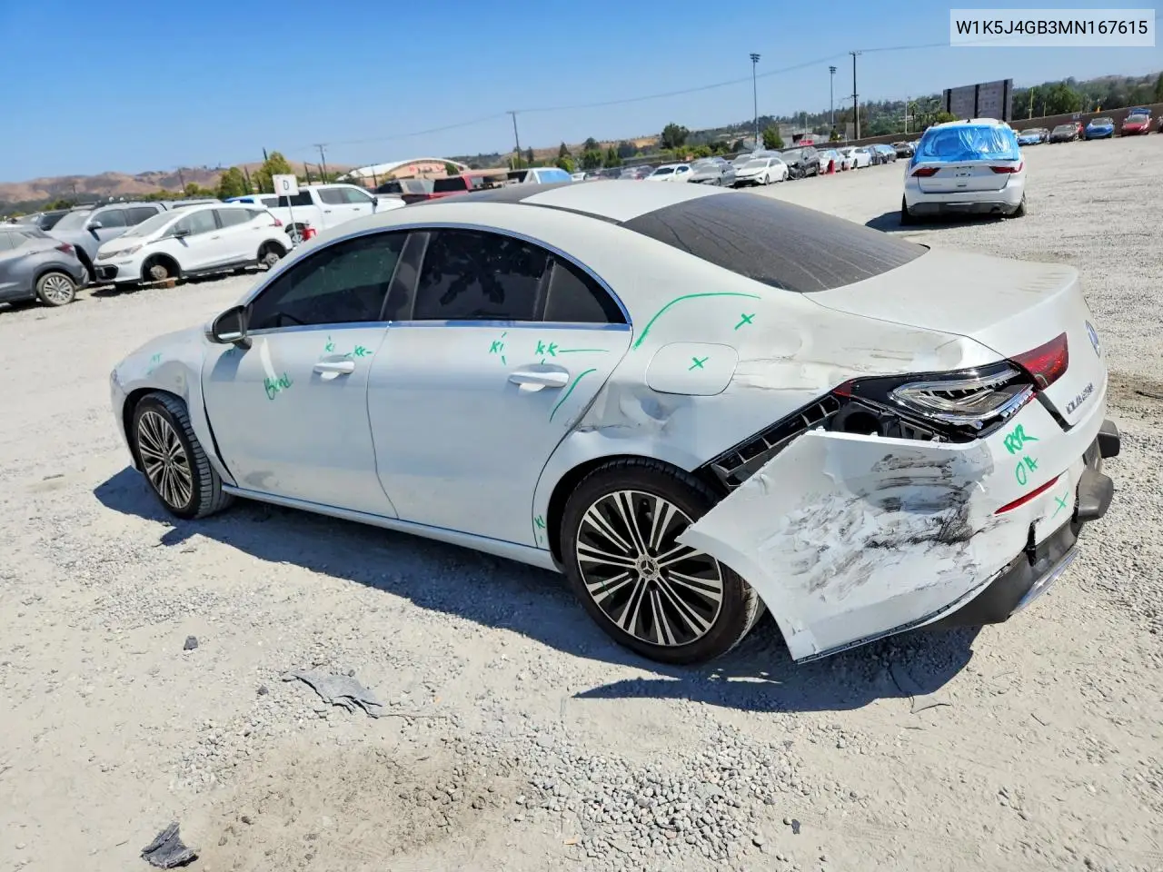 2021 Mercedes-Benz Cla 250 VIN: W1K5J4GB3MN167615 Lot: 57957046