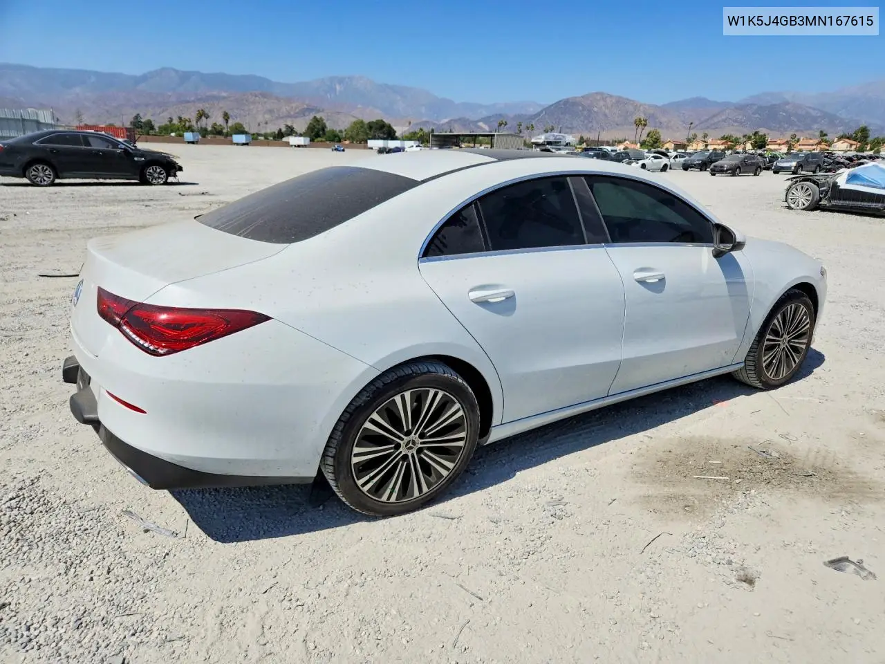 2021 Mercedes-Benz Cla 250 VIN: W1K5J4GB3MN167615 Lot: 57957046