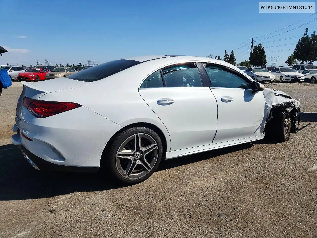 2021 Mercedes-Benz Cla 250 VIN: W1K5J4GB1MN181044 Lot: 60897416