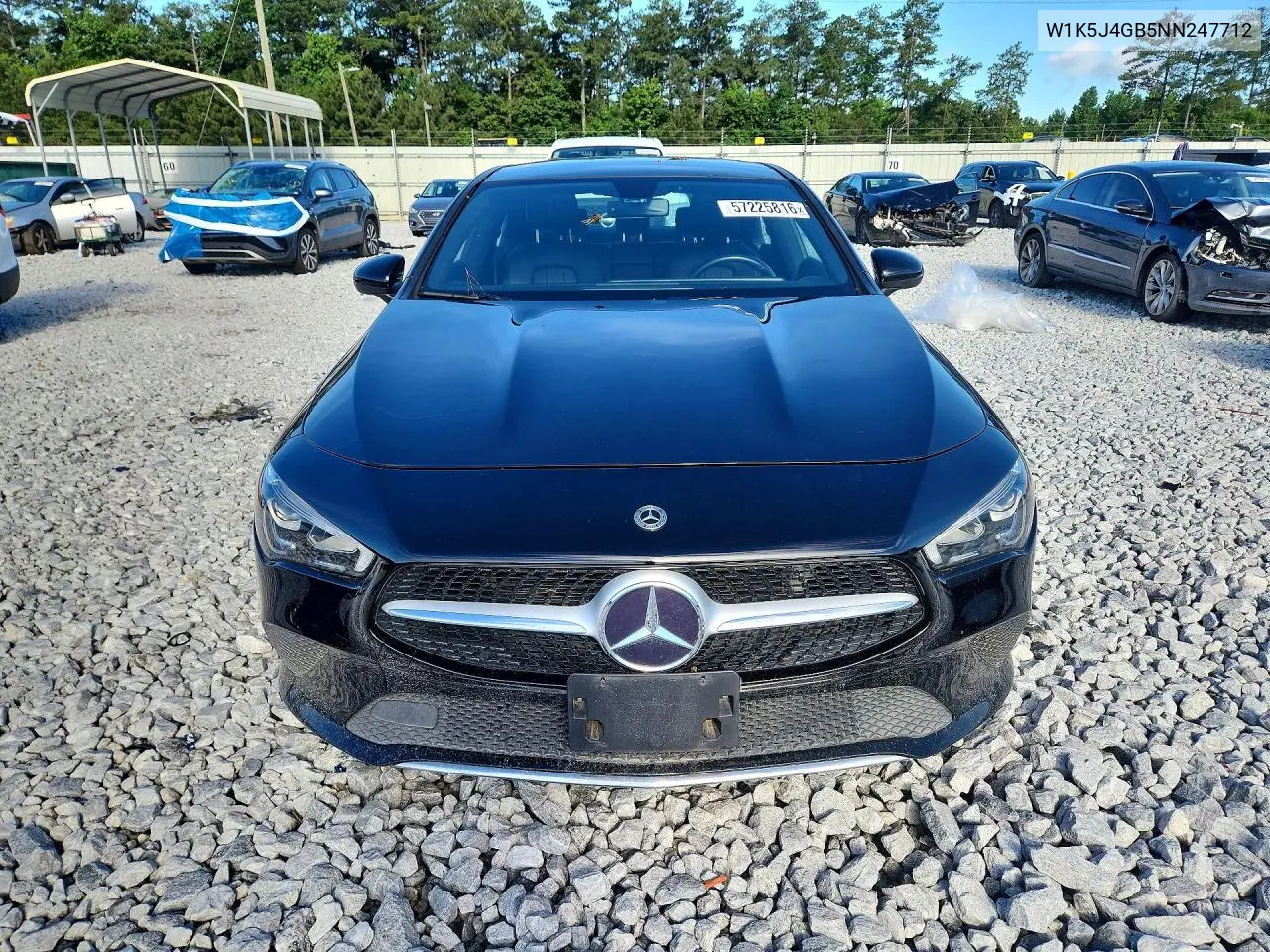 2022 Mercedes-Benz Cla 250 VIN: W1K5J4GB5NN247712 Lot: 57225816