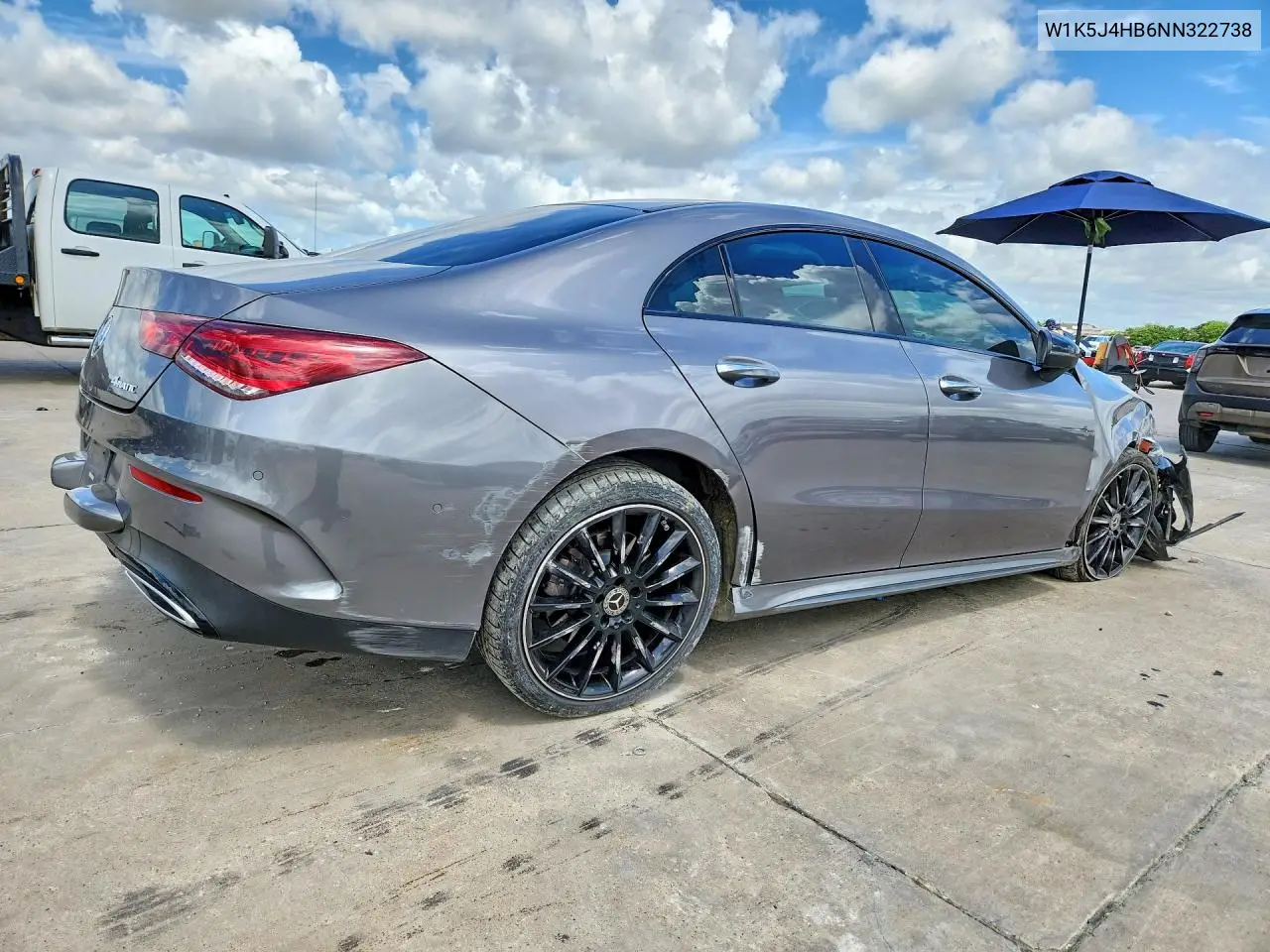 2022 Mercedes-Benz Cla 250 4Matic VIN: W1K5J4HB6NN322738 Lot: 57344036