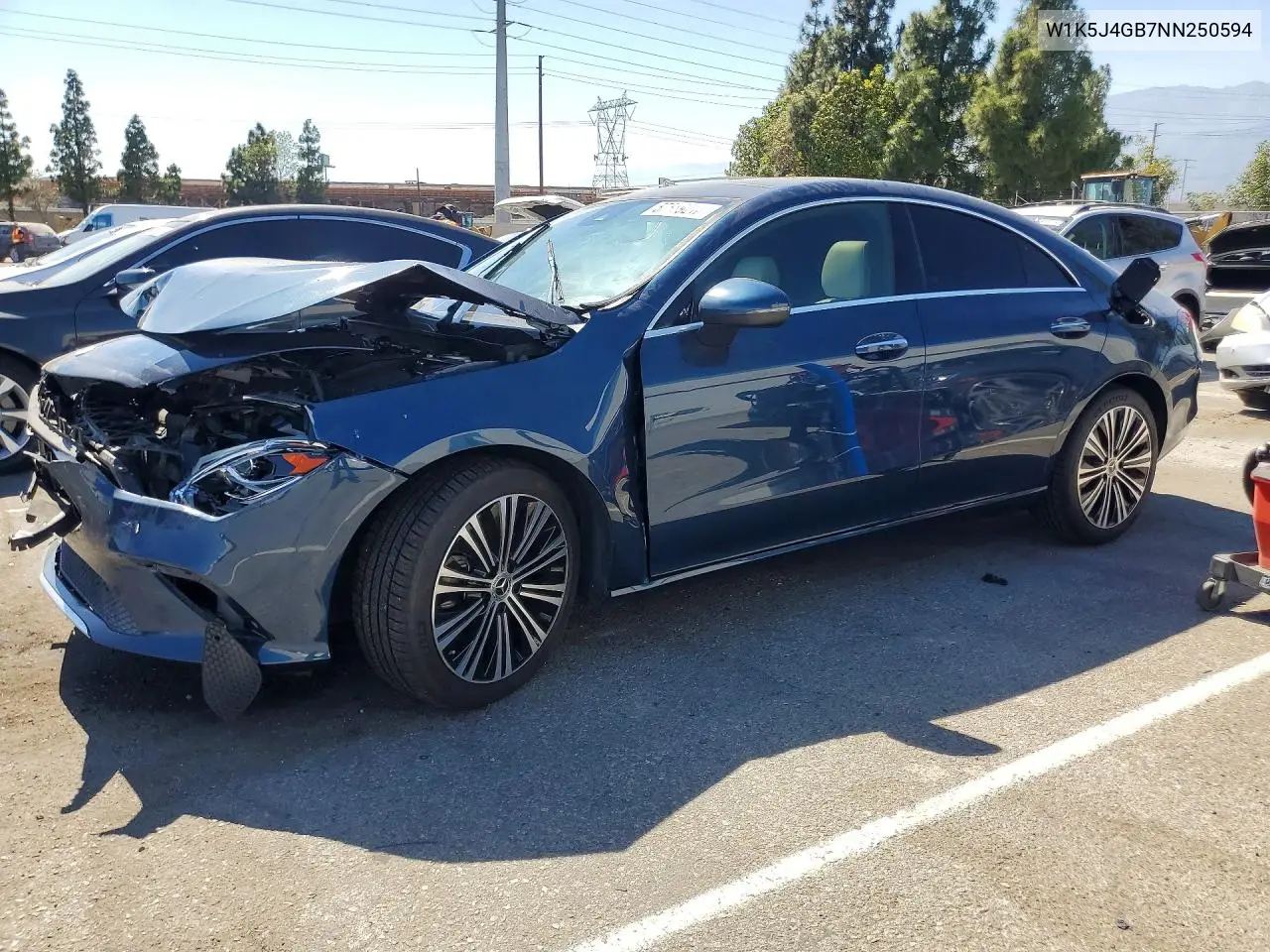 2022 Mercedes-Benz Cla 250 VIN: W1K5J4GB7NN250594 Lot: 57889216