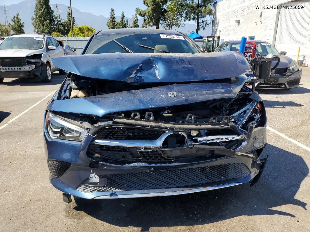 2022 Mercedes-Benz Cla 250 VIN: W1K5J4GB7NN250594 Lot: 57889216