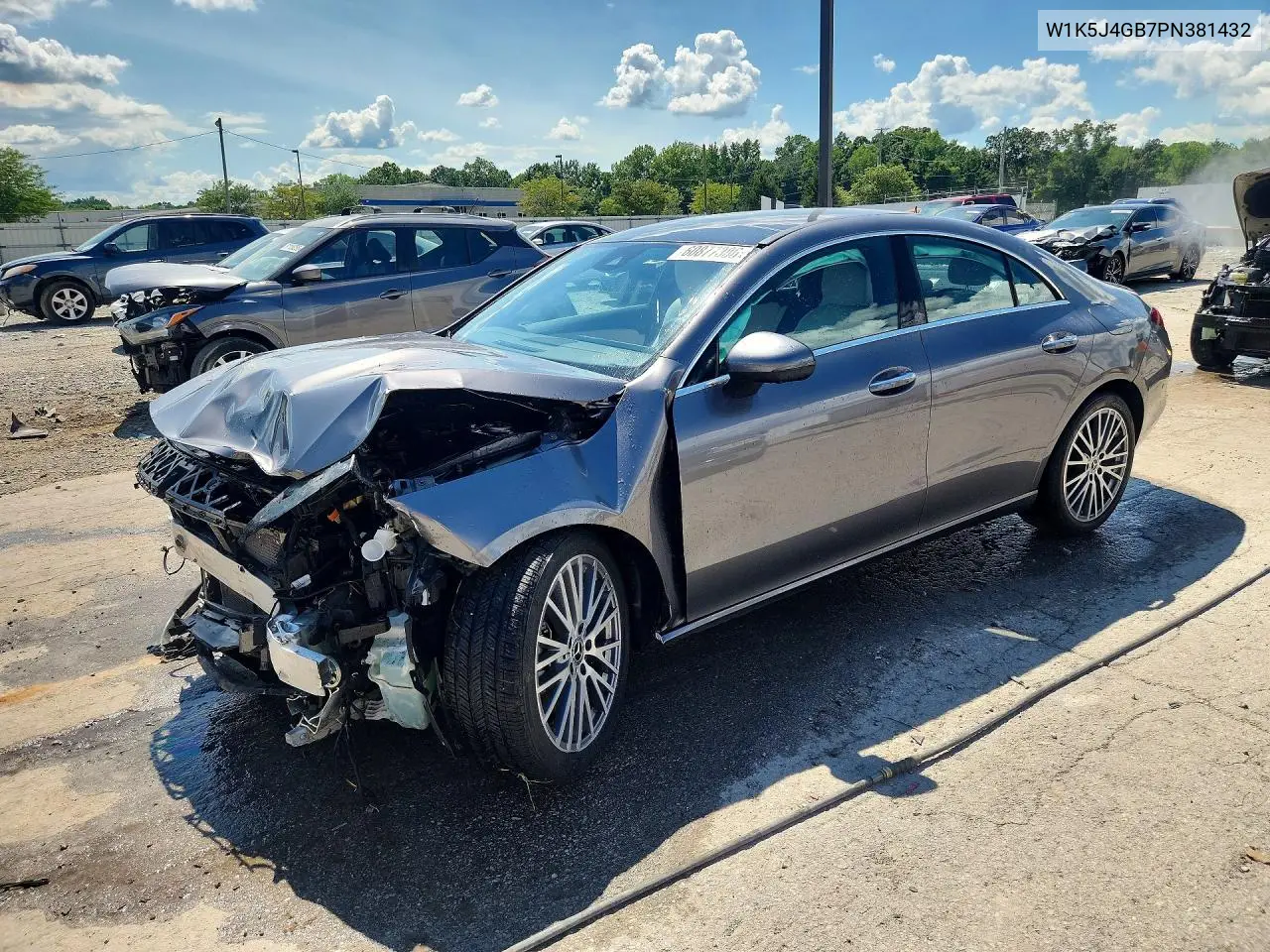 2023 Mercedes-Benz Cla 250 VIN: W1K5J4GB7PN381432 Lot: 60877386