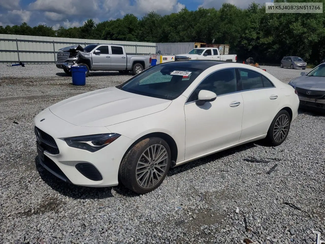 2025 Mercedes-Benz Cla 250 VIN: W1K5J4GB7SN511766 Lot: 59910726