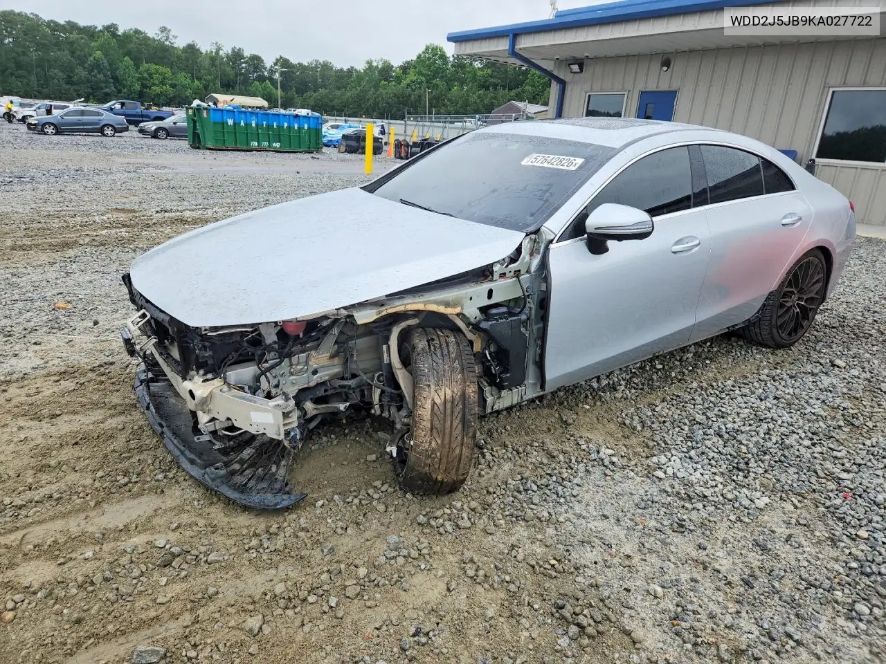 2019 Mercedes-Benz Cls 450 VIN: WDD2J5JB9KA027722 Lot: 57642826