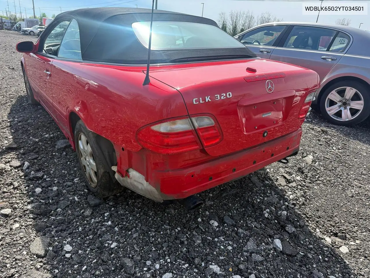 2000 Mercedes-Benz Clk 320 VIN: WDBLK65G2YT034501 Lot: 51655956