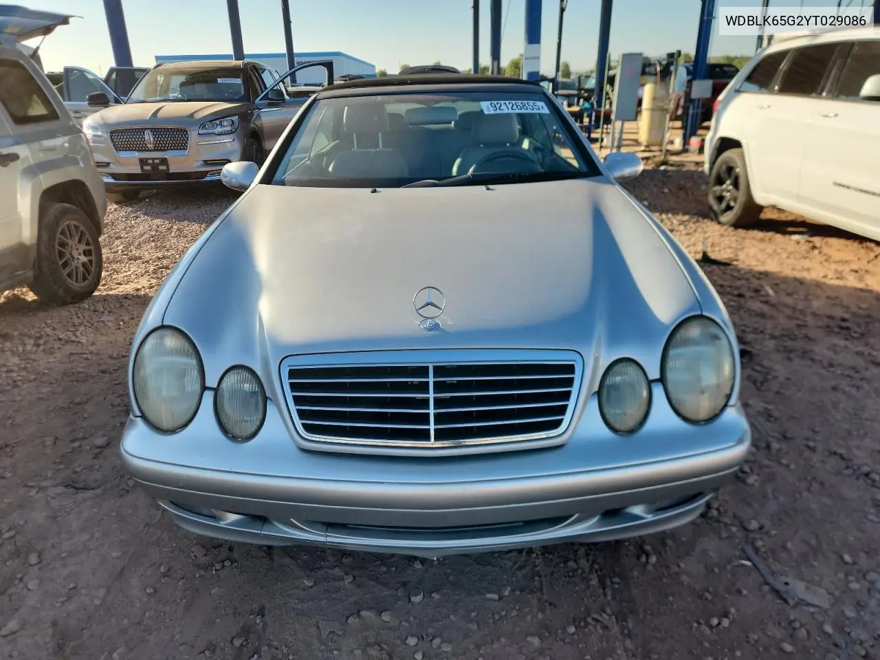 2000 Mercedes-Benz Clk 320 VIN: WDBLK65G2YT029086 Lot: 92126855