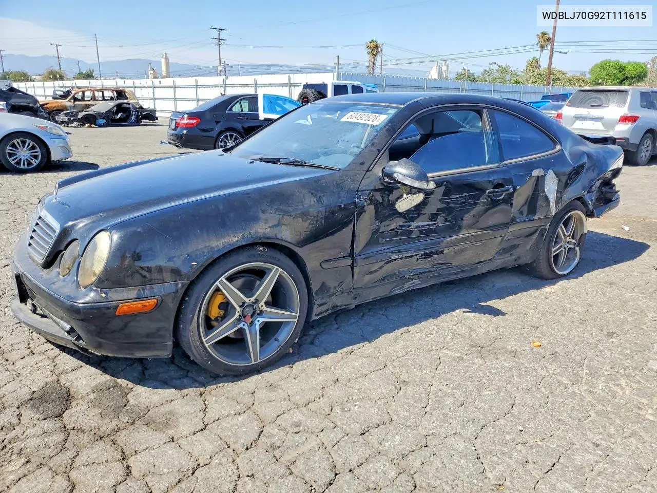 2002 Mercedes-Benz Clk 430 VIN: WDBLJ70G92T111615 Lot: 60492526