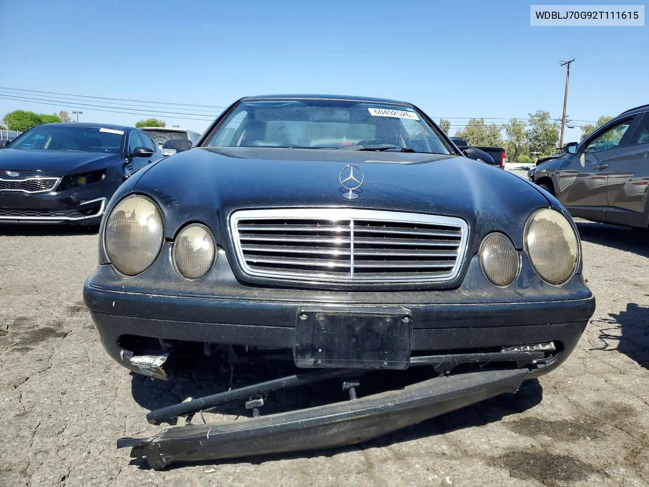 2002 Mercedes-Benz Clk 430 VIN: WDBLJ70G92T111615 Lot: 60492526