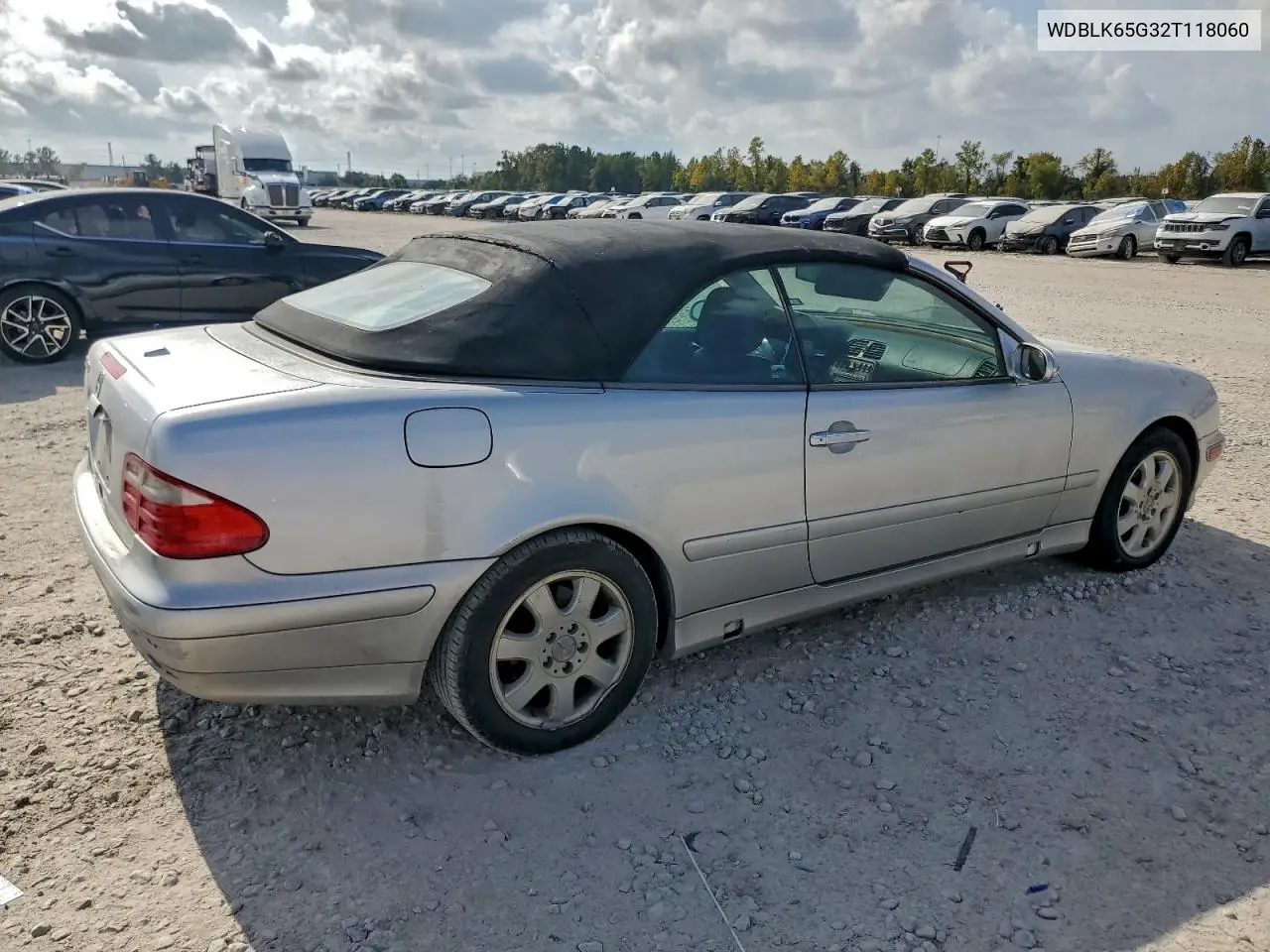 2002 Mercedes-Benz Clk 320 VIN: WDBLK65G32T118060 Lot: 93620155