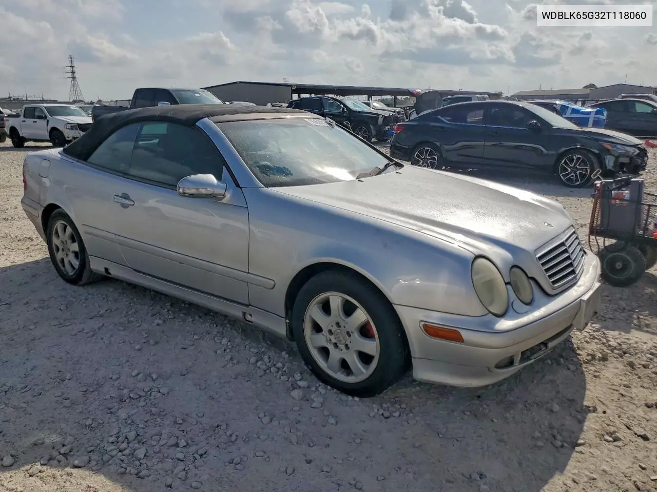 2002 Mercedes-Benz Clk 320 VIN: WDBLK65G32T118060 Lot: 93620155