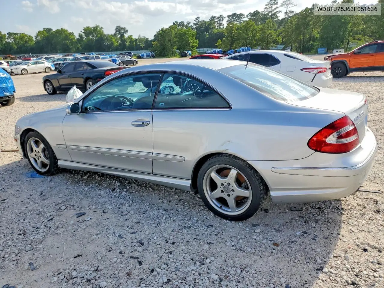 2003 Mercedes-Benz Clk 500 VIN: WDBTJ75J63F051636 Lot: 58577976